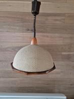 Vintage rise and fall lamp webbing touw lamp design, Huis en Inrichting, Lampen | Hanglampen, Gebruikt, Ophalen of Verzenden, Hout