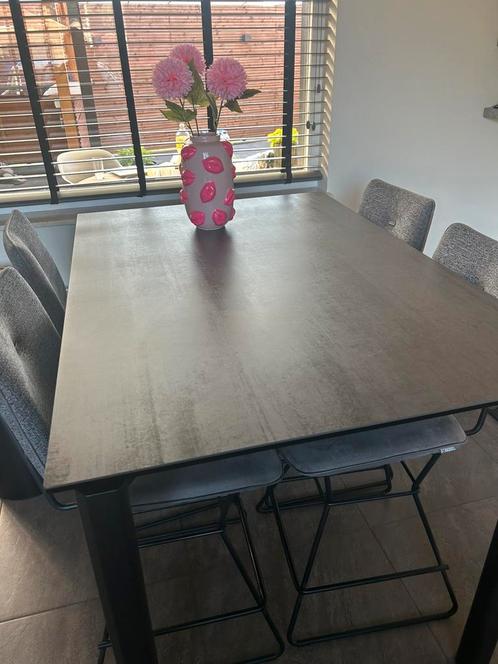 Tafel met 4 stoelen, Huis en Inrichting, Tafels | Eettafels, 50 tot 100 cm, 100 tot 150 cm, Vier personen, Vierkant, Overige materialen