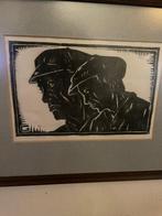 Sierd Geertsma Kunstenaar uit Appelscha Friesland Houtsnede, Antiek en Kunst, Kunst | Etsen en Gravures, Verzenden