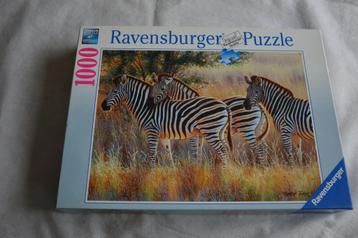 Puzzel: Zebra's 1000 stukjes Ravensburger beschikbaar voor biedingen