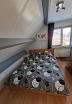 Malm bedframe Ikea-2p met achterwand en lattenbodem, Ophalen of Verzenden, Gebruikt, Tweepersoons
