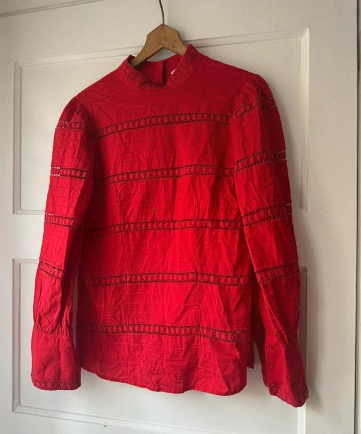 chique rode blouse pofmouwen & Other Stories maat S 36, Kleding | Dames, Blouses en Tunieken, Zo goed als nieuw, Maat 36 (S), Rood