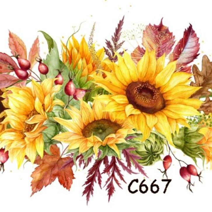 Servetten decoupage/bullet journal * zonnebloemen C667, Hobby en Vrije tijd, Knutselen, Nieuw, Materiaal, Verzenden