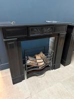 Zwart marmer omloop schouw haard mantel kachel openhaard, Huis en Inrichting, Haarden, Verzenden, Zo goed als nieuw, Vrijstaande haard