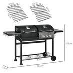 Gas en houtskool  BBQ in 1 161 x 53 x 101 cm, Verzenden, Nieuw