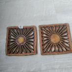 Pannenonderzetters,Raffia,1960,Vintage,Riet,oma,RETRO,pan, Ophalen of Verzenden, Gebruikt, Pot of Pan