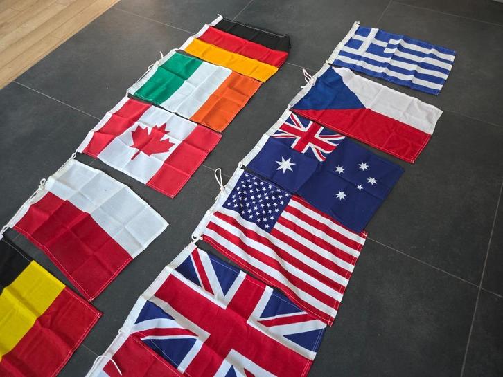 Vlaggen verschillende landen 45x30 cm, Diversen, Vlaggen en Wimpels, Zo goed als nieuw, Ophalen of Verzenden