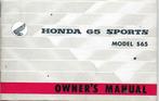 Honda S65 manual handleiding 1966 (009v), Ophalen of Verzenden, Honda