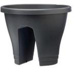 ELHO Balkonbak Corsica flower bridge 30 cm antraciet - 2 stu, Kunststof, Minder dan 30 cm, Balkon, Rond