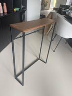 Wandtafel hout/metaal, Huis en Inrichting, Tafels | Bijzettafels, Ophalen, Rechthoekig, 55 tot 75 cm, 60 cm of meer