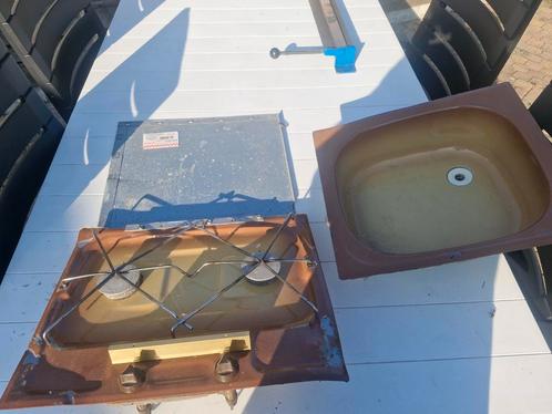 Vintage CRAMER kookstel/gaspit met matchend gootsteen, Caravans en Kamperen, Camper-accessoires, Gebruikt, Ophalen