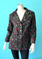 Vintage jaren 70 Jersey blazer grijs/motief maat 40, Maat 38/40 (M), Verzenden, Vintage, Jasje