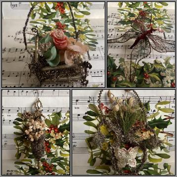 Antieke feathertree tinsel ornamenten bij Puurnostalgie beschikbaar voor biedingen