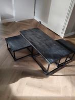 Zwarte Salontafel Set, Ophalen, 100 tot 150 cm, Rond, 50 tot 100 cm