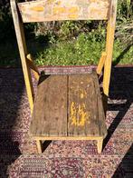 Vintage Houten Klapstoel - Geel, Antiek en Kunst, Ophalen