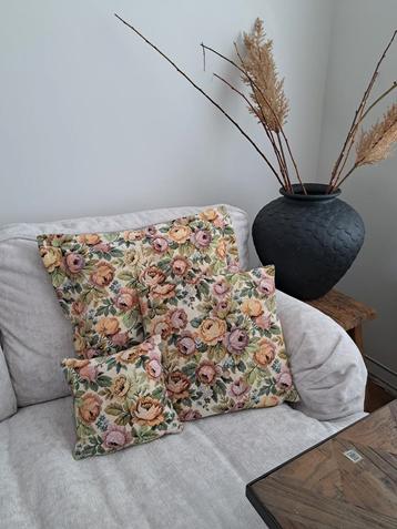 Vintage Sierkussens - Set van 3 gobelin beschikbaar voor biedingen