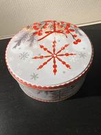 Nieuw/wit rood bewekt blik-trommel  kerst rond, Ophalen of Verzenden, Nieuw