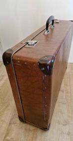 Antieke koffer,65x43x19 cm,vulcanfiber,oldtimer,linnen span, Ophalen of Verzenden