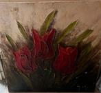 Olieverf schilderij tulpen in reliëf  - Jochem de Graaf, Antiek en Kunst, Kunst | Schilderijen | Abstract, Ophalen of Verzenden