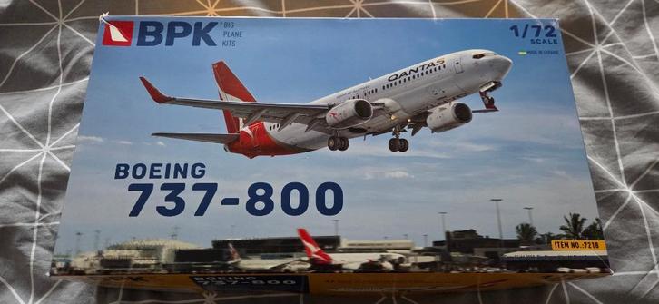 1/72 BPK Boeing 737-80 Qantas bouwdoos, Hobby en Vrije tijd, Modelbouw | Vliegtuigen en Helikopters, Zo goed als nieuw, Vliegtuig