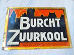 Originele oude ijzeren reclamebord burcht zuurkool, Ophalen of Verzenden