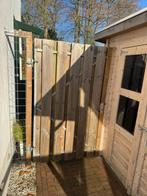 Tuinpoort geïmpregneerd hout in stalen frame 110x180 cm, Tuin en Terras, Tuinpoorten, Ophalen, Gebruikt, 100 tot 150 cm, Draaipoort