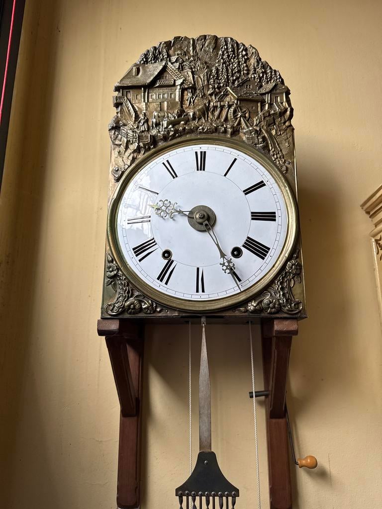 €100 Antieke Comtoise Klok - Prachtig Uurwerk €100, Ophalen of Verzenden