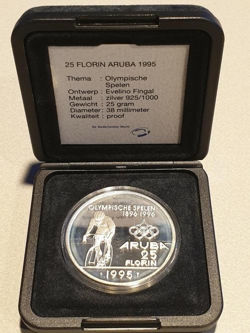Aruba, 25 florin 1995, 25 gr .925 zilver (9), Postzegels en Munten, Edelmetalen en Baren, Zilver, Ophalen of Verzenden
