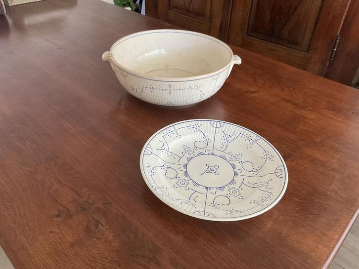 Antieke Schaal en Bord Boch La Louvière, Antiek en Kunst, Antiek | Schalen, Ophalen of Verzenden