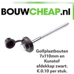 Golfplaatbouten 7x110mm+kunststofkap., Ophalen of Verzenden, Nieuw, 100 tot 250 mm, Schroeven