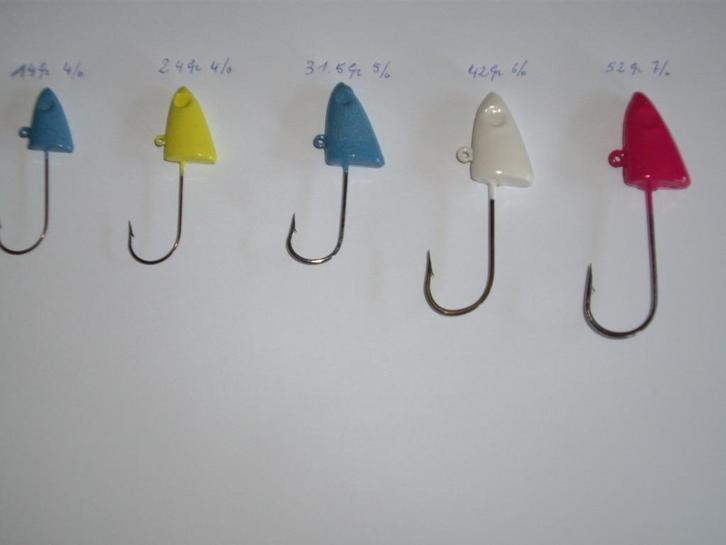 jigheads van 12 - 14 - 24 - 32 - 42 - 52gr per 10 stuks, Watersport en Boten, Hengelsport | Zeevissen, Nieuw, Dobber of Lood, Ophalen of Verzenden