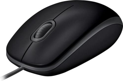 Logitech B110 silent muis bedraad zwart Stille muis, Computers en Software, Muizen, Muis, Linkshandig, Rechtshandig, Bedraad, Ophalen
