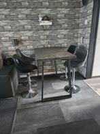 Bartafel Mangohout + 4 krukken, Ophalen, In hoogte verstelbaar, Gebruikt