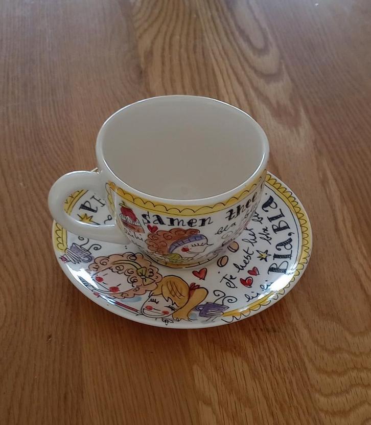 Blond Amsterdam Thee kop en schotel - soepkom, Huis en Inrichting, Keuken | Servies, Gebruikt, Kop(pen) en/of Schotel(s), Blond Amsterdam