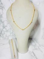 Gouden armband + ketting - set rope model - 14 karaat, Ophalen of Verzenden, Zo goed als nieuw, Goud