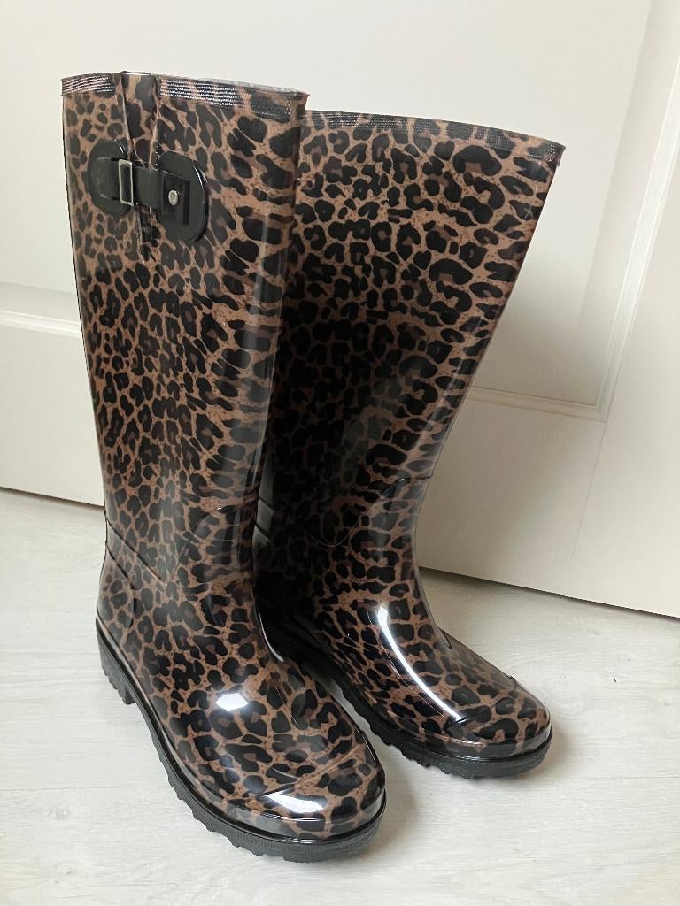 JJ Wide Wellies regenlaarzen panter maat 41 NIEUW, Zwart, Nieuw, Ophalen of Verzenden, Regenlaarzen