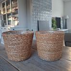 Set van 2 zeegras manden met plastic binnenkant., Huis en Inrichting, Woonaccessoires | Schalen en Manden, Overige materialen