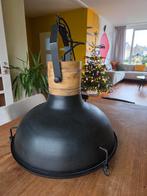 Industriële hanglamp Dutchbone RAW zwart metaal/mangohout, Ophalen, Zo goed als nieuw, Minder dan 50 cm, Metaal