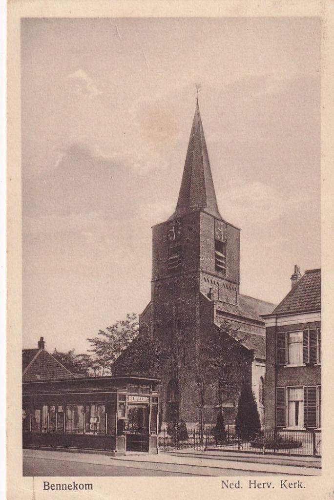 697V Bennekom, halte/wachthuisje stoomtram, Ned. Herv. Kerk, Verzenden, 1920 tot 1940, Gelopen, Gelderland