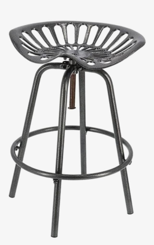 2x Tractor barkruk zwart., Huis en Inrichting, Barkrukken, Nieuw, 60 tot 90 cm, Metaal, 2 krukken, In hoogte verstelbaar, Met voetsteun