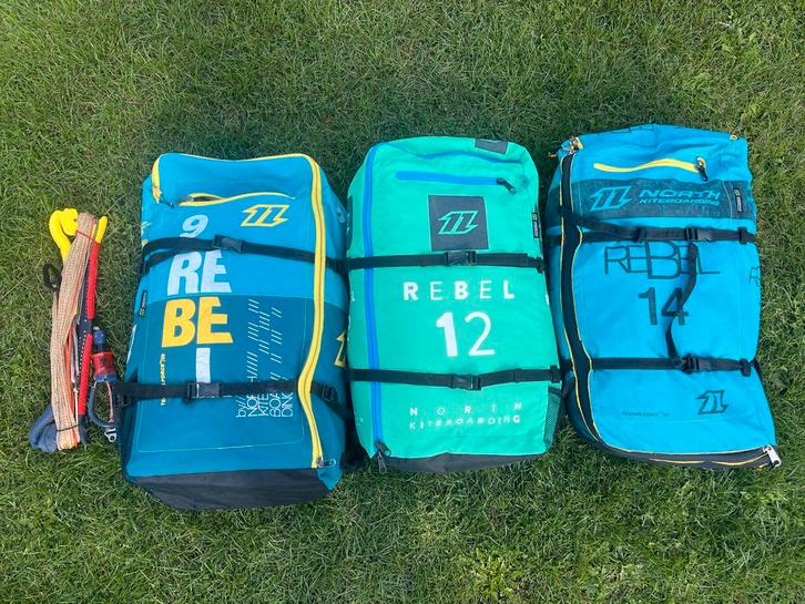 North Rebel Kite Set (9,12,14) met Duotone TrustBar, Watersport en Boten, Kitesurfen, Bar, Geen board, Ophalen of Verzenden