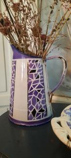 Emaille kan art deco paars, Ophalen of Verzenden