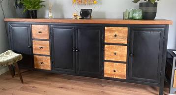Dressoir / industrieel / combinatie mangohout - zwart metaal beschikbaar voor biedingen