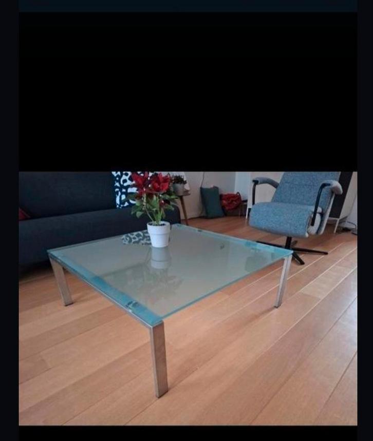 Glazen salontafel, Huis en Inrichting, Complete eetkamers, Zo goed als nieuw, Ophalen