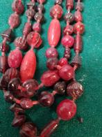 halsketting rood met glazen gralen mkm design, Sieraden, Tassen en Uiterlijk, Ophalen of Verzenden, 'T Olde Gre-j, Info@toldegrej.nl