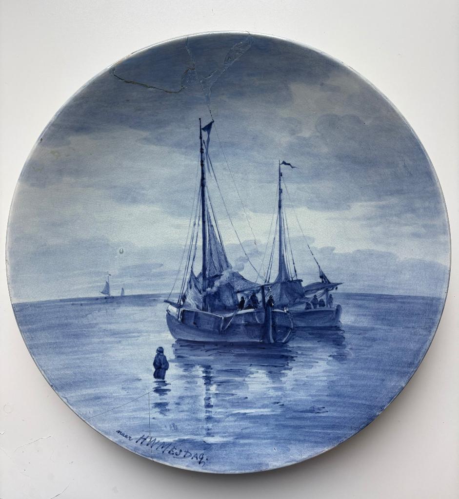Antiek Delfts wandbord – De Porceleyne Fles (Joost Thooft), Antiek en Kunst, Ophalen of Verzenden