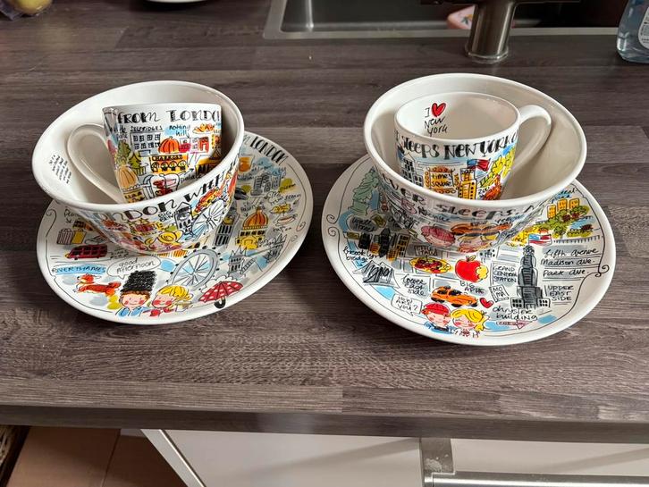 Blond Amsterdam City servies, Huis en Inrichting, Keuken | Servies, Zo goed als nieuw, Bord(en), Blond Amsterdam, Aardewerk, Ophalen