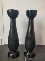 Zwarte Kaarsenkandelaars - Set van 2, Overige materialen, 25 tot 50 cm, Zwart, Ophalen of Verzenden