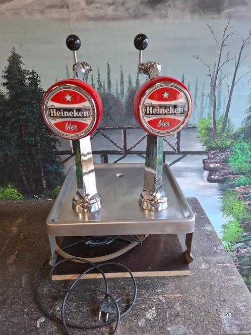 Heineken tap biertap oud logo lichtbak, Verzamelen, Biermerken, Gebruikt, Reclamebord, Plaat of Schild, Heineken, Ophalen