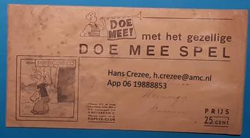 zoek oud gezellige Doe Mee spel Popeye met envelop ca 1938 beschikbaar voor biedingen